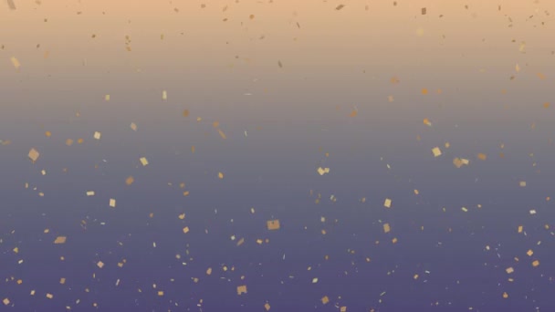 Animatie Van Confetti Vallen Gradiënt Gele Tot Bruine Achtergrond Feest — Stockvideo
