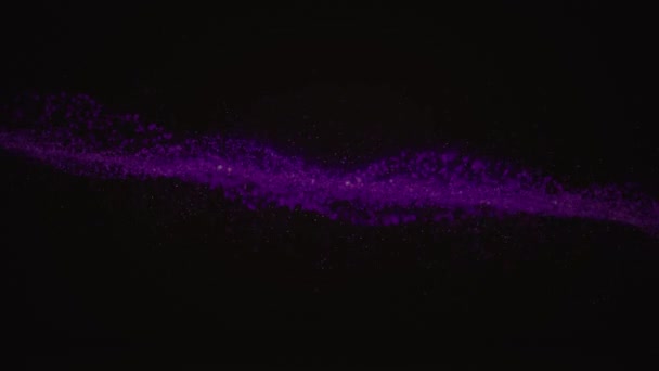 Animation Une Vague Violette Taches Sur Fond Noir Technologie Interface — Video