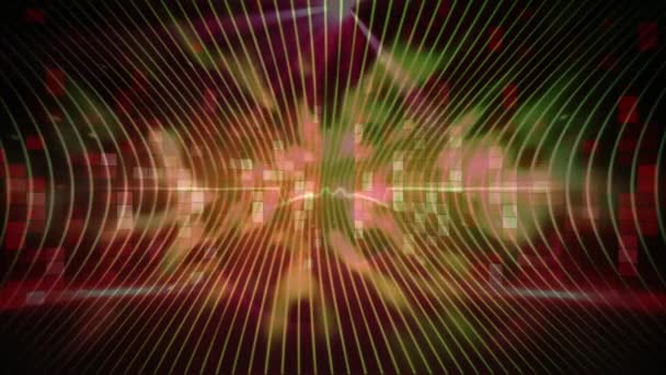 Animation Glowing Spots Light Trails Graphic Music Equalizer Moving People  — Stock Video © vectorfusionart #517277974