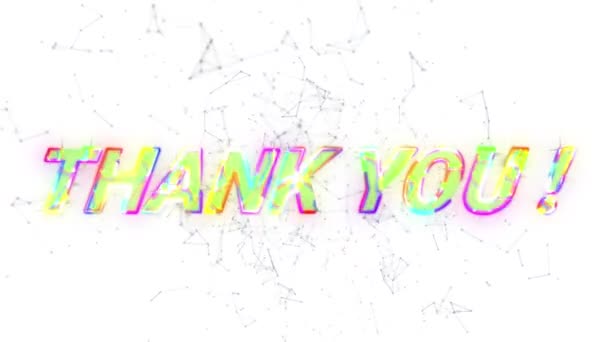 白い背景の接続のネットワーク上のピンクの文字でテキストに感謝のアニメーション ビデオゲーム デジタルインターフェイスと通信コンセプトデジタル生成されたビデオ — ストック動画