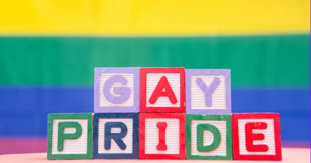 Animation Gay Pride Blocks Και Γυναικεία Και Ανδρικά Σύμβολα Φόντο — Αρχείο Βίντεο