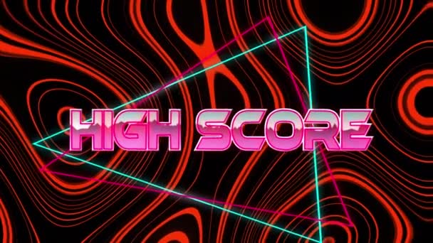 Animation Von Highscore Digitalen Abstrakten Raum Computer Spiel Und Technologiekonzept — Stockvideo