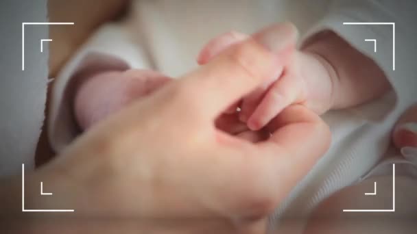 Animatie Van Frame Kaukasische Moeder Praten Met Baby Moederschap Liefde — Stockvideo