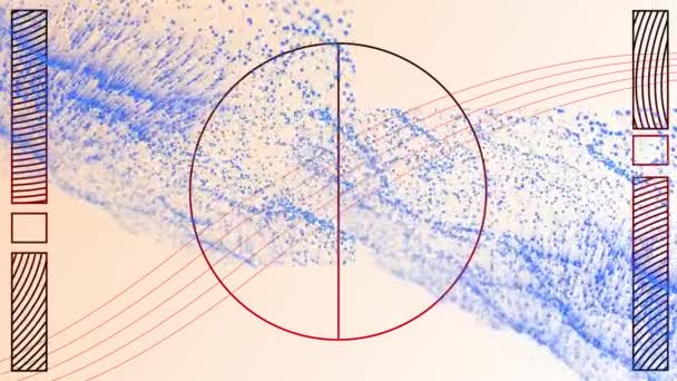 Animación Formas Geométricas Sobre Onda Azul Sobre Fondo Geométrico Tecnología — Vídeos de Stock