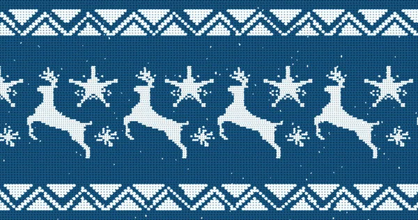 Imagem Padrão Natal Tradicional Branco Com Renas Estrelas Movendo Loop — Fotografia de Stock