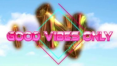 İyi titreşimlerin animasyonu sadece bloklu dijital soyut alanda. bilgisayar, oyunlar ve teknoloji konsepti dijital olarak oluşturuldu.