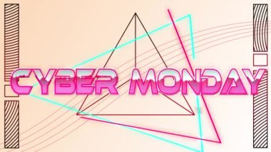 Basın animasyonu, neon çizgileri üzerinden pembe metalik harflerle metne başlıyor. Video oyunu, eğlence ve dijital arayüz kavramı dijital olarak oluşturuldu.