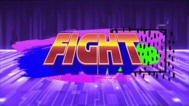 Dijital uzayda dövüşün animasyonu. bilgisayar, oyunlar ve teknoloji konsepti dijital olarak oluşturuldu.