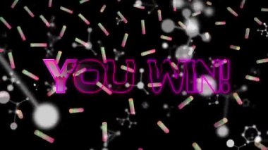 Senin animasyonun kareleri ve siyah arka plandaki renkli silindirleri yener. bilgisayarlar, oyunlar, teknoloji konsepti dijital olarak oluşturulmuş video.