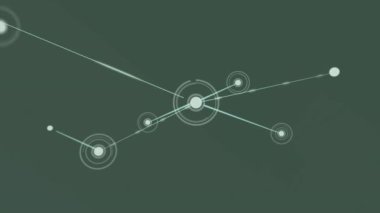Gri arkaplan ile bağlantı ağının dijital animasyonu. küresel ağ oluşturma ve bağlantı teknolojisi kavramı