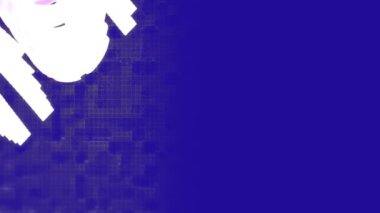 Mavi arkaplanda hareket eden şekiller üzerinde yüksek skorlu metin animasyonu. Sosyal medya ve iletişim arayüzü kavramı dijital olarak oluşturulmuş video.