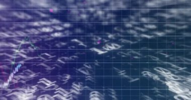 Finansal veri işleme animasyonu. küresel iş, finans, dijital arayüz ve bağlantılar konsepti dijital olarak oluşturulmuş video.