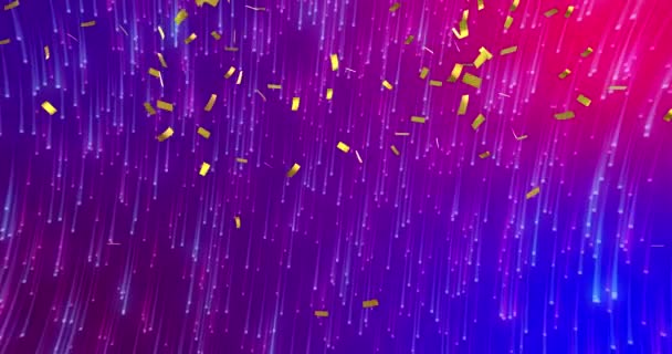 Animation Confetti Falling Gradient Blue Pink Background Party Celebration Concept — Stock Video