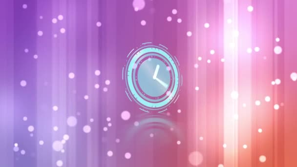 Animación Del Reloj Moviéndose Rápido Sobre Fondo Colorido Digital Con — Vídeos de Stock