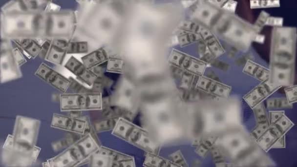 Animatie Van Zwevende Dollars Boven Betaalterminal Wereldwijde Financiering Geld Geen — Stockvideo