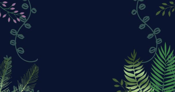 Animation Von Pflanzen Auf Dunkelblauem Hintergrund Umwelt Nachhaltigkeit Ökologie Erneuerbare — Stockvideo