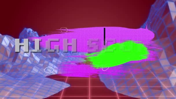 Animasi Skor Tinggi Dalam Ruang Abstrak Digital Konsep Komputer Permainan — Stok Video