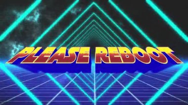 Dijital soyut alanda lütfen yeniden başlatın. bilgisayar, oyunlar ve teknoloji konsepti dijital olarak oluşturuldu.