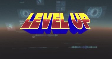 Ekranlar ve çeşitli verilerle dijital ortamda düzenin canlandırılması. bilgisayar, oyunlar ve teknoloji konsepti dijital olarak oluşturuldu.