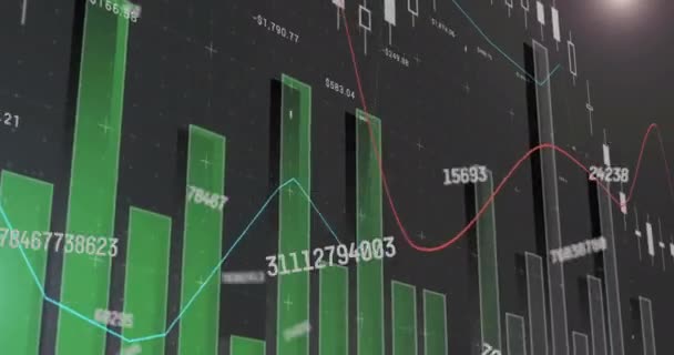 Animación Del Procesamiento Datos Financieros Negocios Globales Finanzas Interfaz Digital — Vídeos de Stock