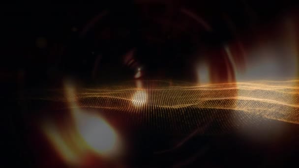 Анимация Светлых Пятен Троп Черном Фоне Глобальная Обработка Данных Вычислительные — стоковое видео