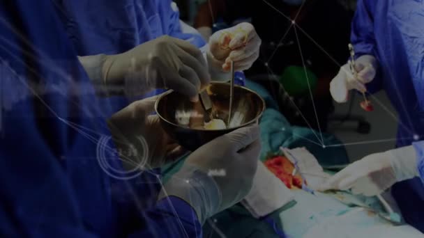 Animation Réseau Connexions Traitement Des Données Sur Les Chirurgiens Salle — Video
