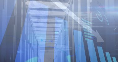 Bilgisayar sunucularına veri işleme ve istatistik kaydetme resimleri. küresel iş ve finans kavramı dijital olarak oluşturulmuş görüntü.