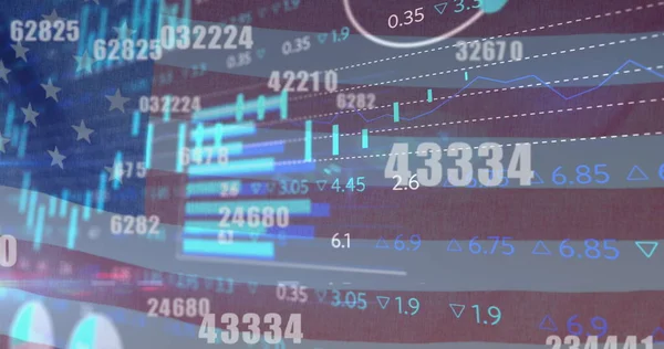 Immagine Dell Elaborazione Dei Dati Finanziari Dei Numeri Che Cambiano — Foto Stock