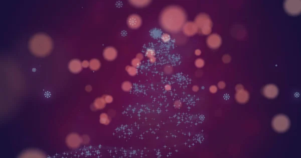 Fényfoltok Ahogy Karácsonyfa Fölé Hulló Fények Világítanak Karácsony Hagyomány Ünnepség — Stock Fotó