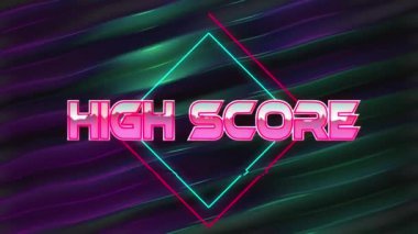 Dijital uzayda yüksek skorun animasyonu. bilgisayar, oyunlar ve teknoloji konsepti dijital olarak oluşturuldu.