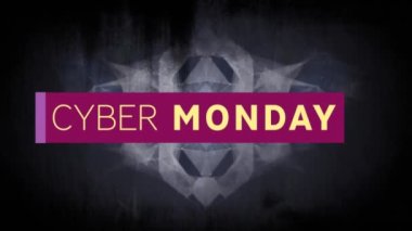 Karanlık arka planda siber pazartesi metninin animasyonu. Alışveriş, satış ve perakende konsepti dijital olarak oluşturulmuş video.