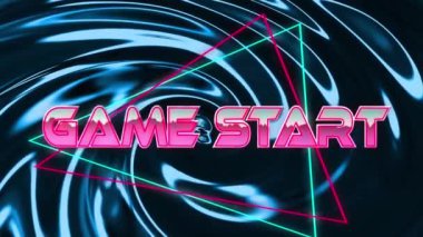Oyunun animasyonu dijital soyut alanda başlıyor. bilgisayar, oyunlar ve teknoloji konsepti dijital olarak oluşturuldu.