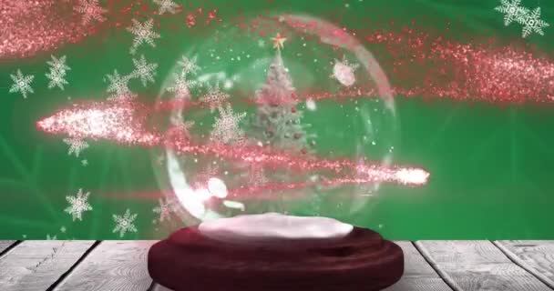 Animation Flocons Neige Tombant Sur Boule Neige Noël Noël Tradition — Video