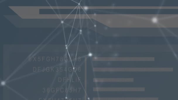 Rede Conexões Contra Interface Digital Com Processamento Dados Fundo Azul — Vídeo de Stock
