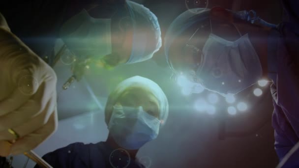 Animacja Sieci Połączeń Przez Chirurgów Sali Operacyjnej Koncepcja Technologii Medycznych — Wideo stockowe