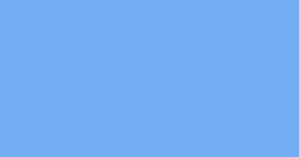 Анимация Единорога Красочных Воздушных Шаров Плавающих Синем Фоне Празднование Вечеринка — стоковое видео