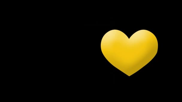 Kalp Emojisi Simgesi Animasyonu Siyah Arka Planda Daireler Küresel Sosyal — Stok video