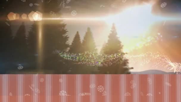 Анимация Снегопада Зимних Пейзажей Рождество Традиции Концепция Празднования Цифрового Видео — стоковое видео