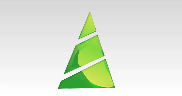 Image Modern Digital Green Christmas Tree Christmas Decorations Grey Background — Stock Photo, Image