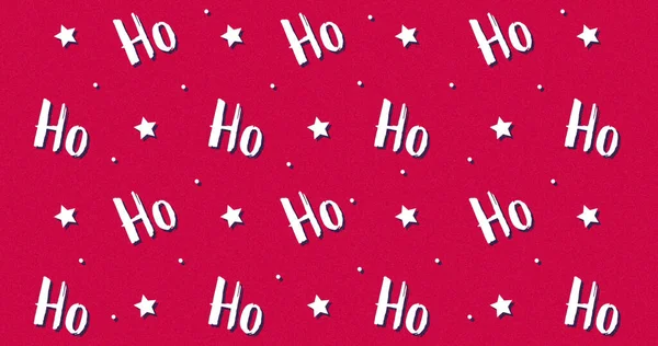 Image Christmas Pattern Moving Text Stars Red Background Christmas Season — Stock Photo, Image