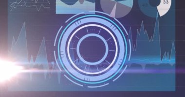 İstatistik işleme alanındaki taramaların animasyonu. küresel bağlantılar, veri işleme ve dijital arayüz konsepti dijital olarak oluşturulmuş video.