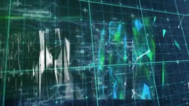 Şebeke ve bağlantı ağları üzerinden veri işleme animasyonu. küresel ağlar, bağlantılar, veri işleme ve dijital arayüz kavramı dijital olarak oluşturulmuş video.