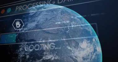 Dünya çapında ekoloji ve yeşil enerji simgelerinin animasyonu. Küresel sürdürülebilirlik, ekoloji, iklim değişikliği, ağlar, bağlantılar ve dijital video arayüzü kavramı.