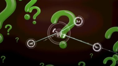 Kahverengi arkaplandaki tuhaf bağlantıların animasyonu. küresel ağlar, bağlantılar, veri işleme ve dijital arayüz kavramı dijital olarak oluşturulmuş video.