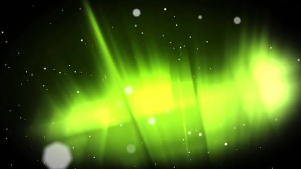 Анимация Белых Точек Плывущих Черному Зеленому Фону Концепция Цвета Движения — стоковое видео