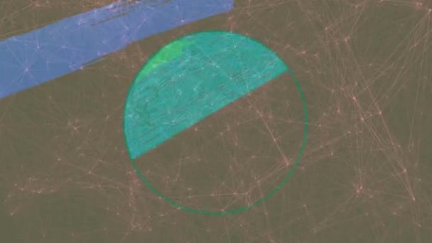 Animatie Van Het Netwerk Van Verbindingen Blauwe Cirkel Mondiaal Communicatie — Stockvideo