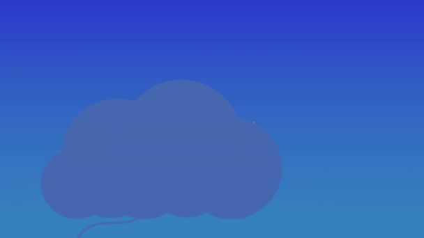 Анимация Земного Шара Сети Соединений Над Иконками Облаков Глобальная Сеть — стоковое видео