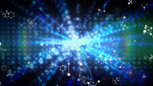 深蓝色背景上的光斑的动画 新年晚会 二重唱和娱乐概念数码制作视频 — 图库视频影像