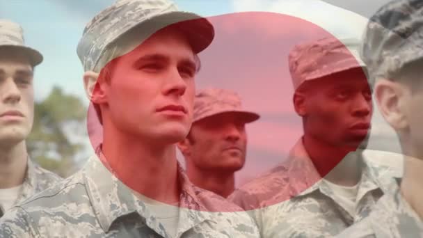 병사들 흔드는 애니메이션 애국심 개념은 디지털로 만들어 비디오입니다 — 비디오