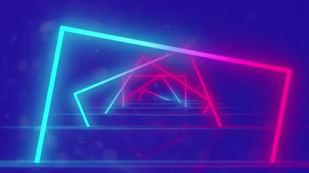 Animatie Van Vechttekst Neonvormen Blauwe Achtergrond Concept Van Sociale Media — Stockvideo